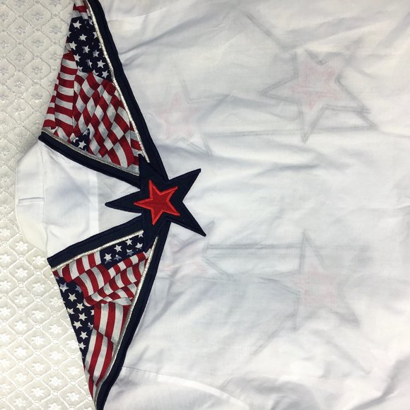 Uncle Sam Flag Tux Shirt Hand Crafted  Small  EUC - Picture 8 of 10